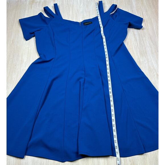 Lane Bryant Royal Blue Off Shoulder Strappy Fit & Flare Sweetheart Neck Dress 24 - Picture 12 of 15